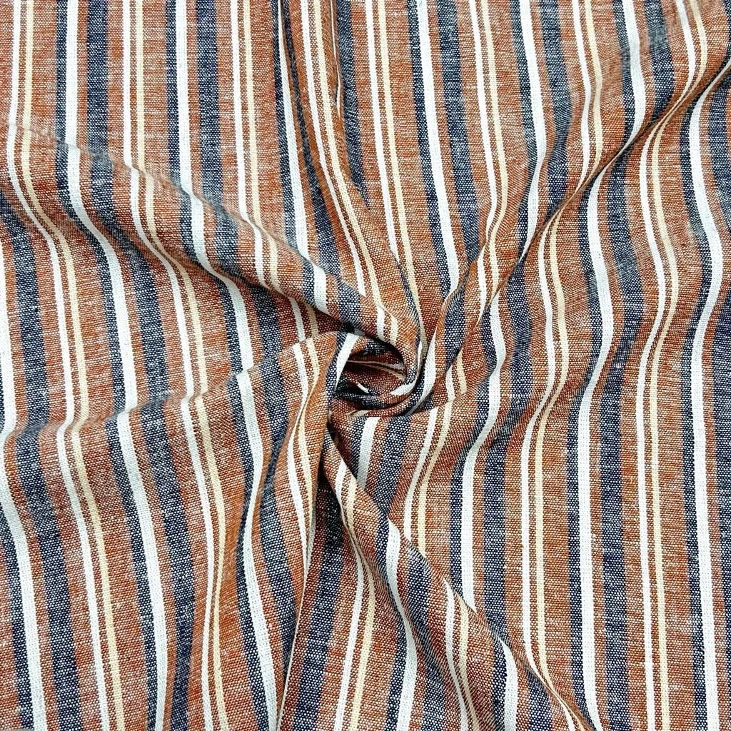 Striped Linen Viscose Fabric 4 Striped Linen Viscose Fabric - Image 4