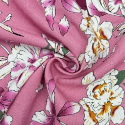 Floral Viscose Linen Fabric - Premium Pink Flower Print Summer Material -Pound Fabrics Sale Store 01AFA9B8 F9D1 4910 9D43 461B11098FA7