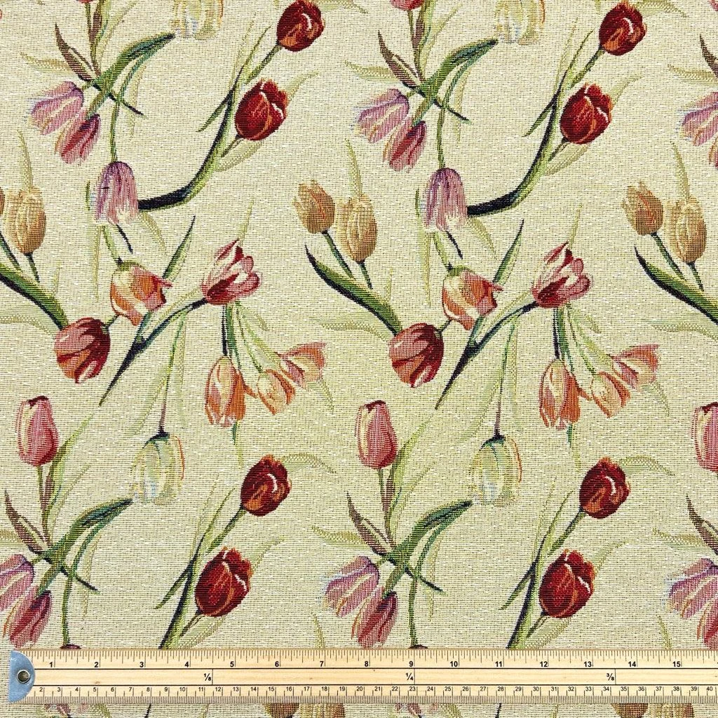 Falling Tulips Floral Tapestry Fabric for Upholstery and Curtains 2 Falling Tulips Floral Tapestry Fabric for Upholstery and Curtains - Image 2
