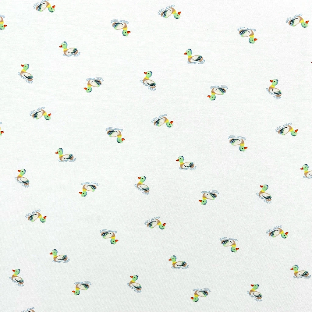 Little Quacks Bamboo Cotton Jersey Fabric - Duck Print Oeko-Tex 5 Little Quacks Bamboo Cotton Jersey Fabric - Duck Print Oeko-Tex - Image 5