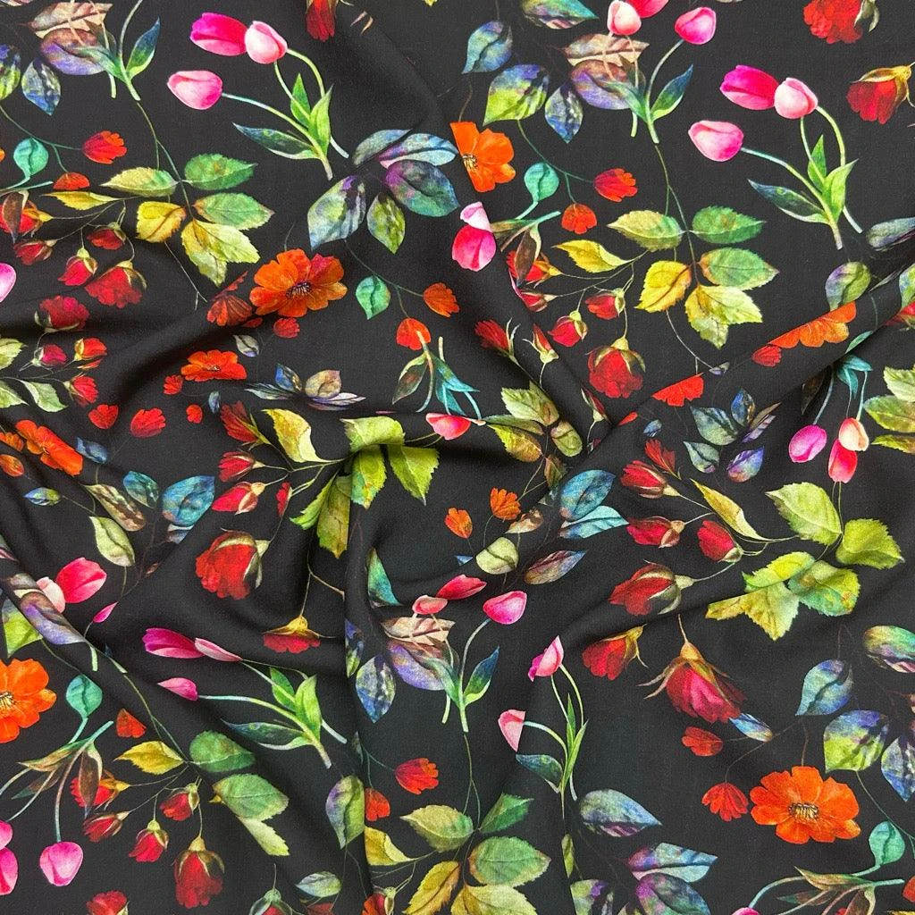 Floral Spring Garden Viscose Challis Fabric - Premium Rayon for Dressmaking 4 Floral Spring Garden Viscose Challis Fabric - Premium Rayon for Dressmaking - Image 4