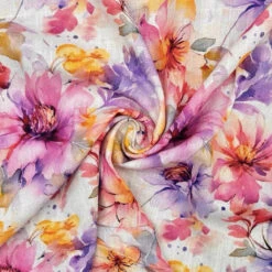Floral Linen Viscose Blend Fabric for Summer Dressmaking -Pound Fabrics Sale Store 081E1DFE FE8F 4CF5 A6D1 117BA8BD7917