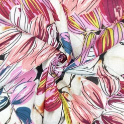 Cotton Linen Blend Leaf Print Fabric - Premium 125gsm Dressmaking Material -Pound Fabrics Sale Store 09B35408 7225 45E5 8EAC 7B4D08D14EAF