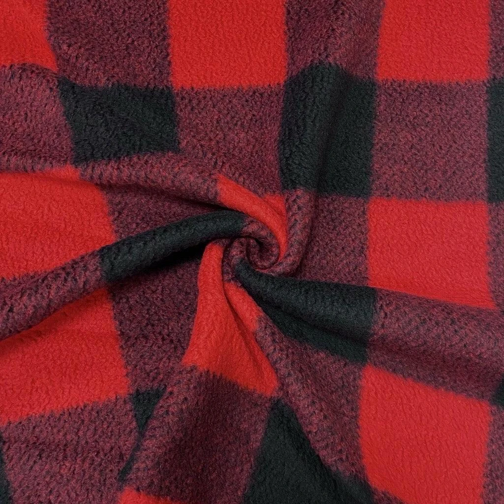 Premium Checkered Sherpa Faux Fur Fabric - 320gsm Heavyweight Fleece 3 Premium Checkered Sherpa Faux Fur Fabric - 320gsm Heavyweight Fleece - Image 3