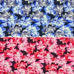 Midnight Floral Viscose Challis Fabric - Breathable Floral Rayon for Summer Dressmaking