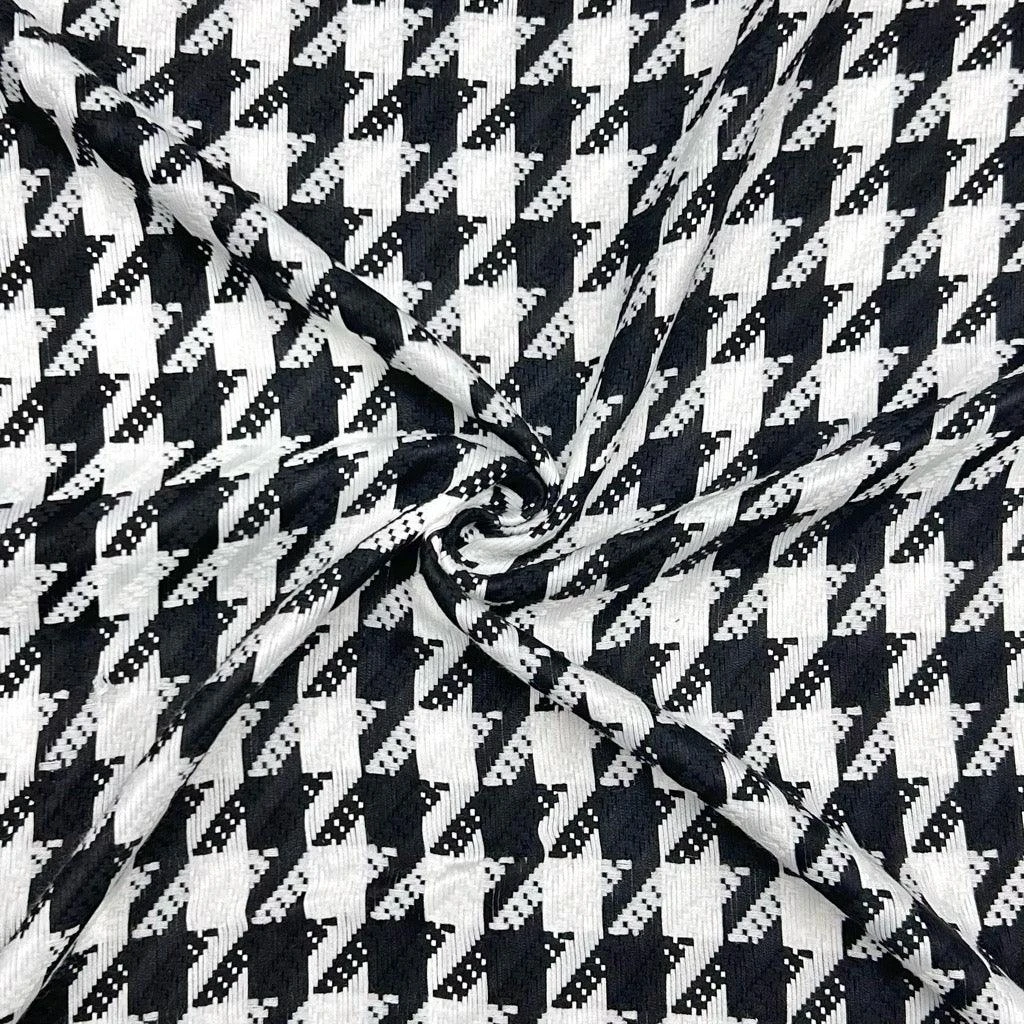 Monochrome Dogtooth Loose Weave Fabric - Premium Fashion & Home Decor Textile 3 Monochrome Dogtooth Loose Weave Fabric - Premium Fashion & Home Decor Textile - Image 3