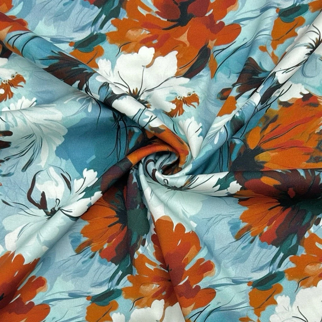 Tropical Bloom Stretch Viscose Twill Fabric | Premium Soft Dressmaking Material 6 Tropical Bloom Stretch Viscose Twill Fabric | Premium Soft Dressmaking Material - Image 6