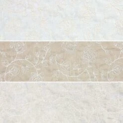 Flower Branches Embroidered Linen Viscose Blend Fabric