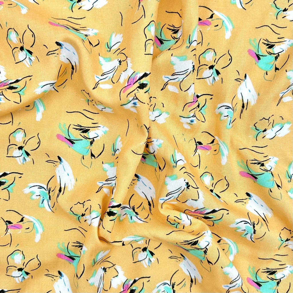 Artistic Floral Viscose Fabric - Premium Lightweight Rayon Material 4 Artistic Floral Viscose Fabric - Premium Lightweight Rayon Material - Image 4