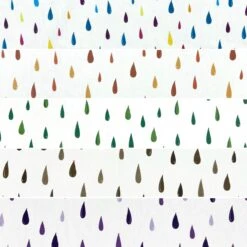 Raindrop Pattern Cotton Poplin Fabric - Premium 100% Cotton Material