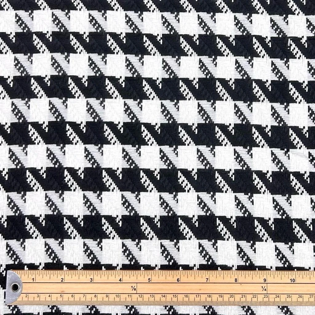 Monochrome Dogtooth Loose Weave Fabric - Premium Fashion & Home Decor Textile 2 Monochrome Dogtooth Loose Weave Fabric - Premium Fashion & Home Decor Textile - Image 2