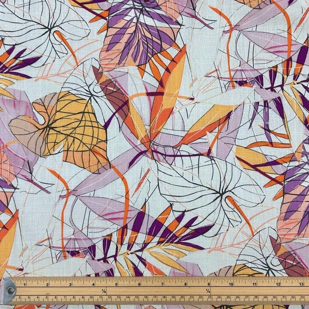 Premium Abstract Leaves Cotton Linen Blend Fabric for Summer Apparel 2 Premium Abstract Leaves Cotton Linen Blend Fabric for Summer Apparel - Image 2