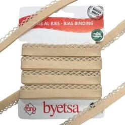 Picot Edge Polycotton Bias Binding Tape - 5 Metres 36 Picot Edge Polycotton Bias Binding Tape - 5 Metres -Pound Fabrics Sale Store 126