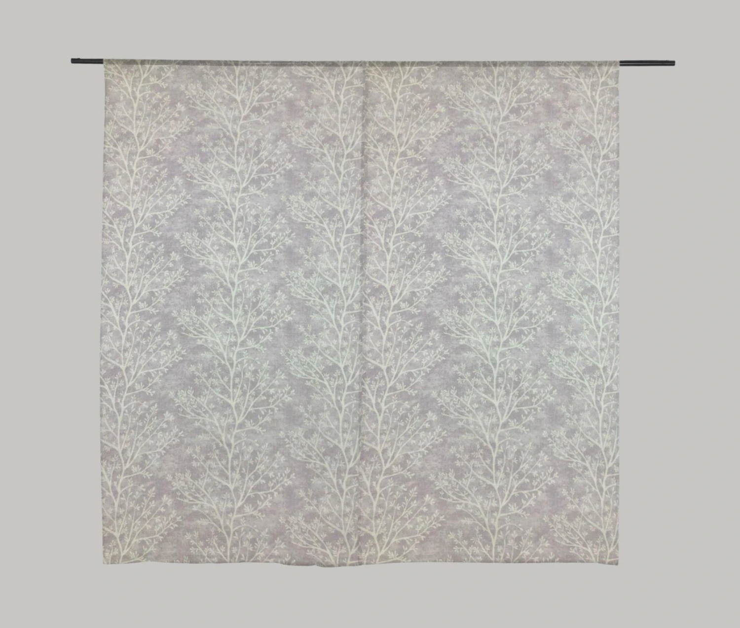 White Branch Print Lilac Cotton Panama Fabric for Curtains and Crafts 3 White Branch Print Lilac Cotton Panama Fabric for Curtains and Crafts - Image 3