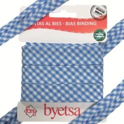 18mm Gingham Polycotton Bias Binding Tape - 5 Metre Pre-Cut Sewing Trim -Pound Fabrics Sale Store 14