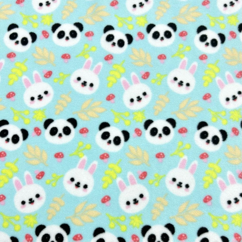 Pandas And Bunnies Anti Pill Polar Fleece Fabric 3 Pandas And Bunnies Anti Pill Polar Fleece Fabric - Image 3