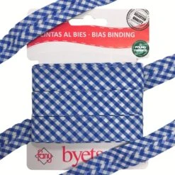 18mm Gingham Polycotton Bias Binding Tape - 5 Metre Pre-Cut Sewing Trim -Pound Fabrics Sale Store 15