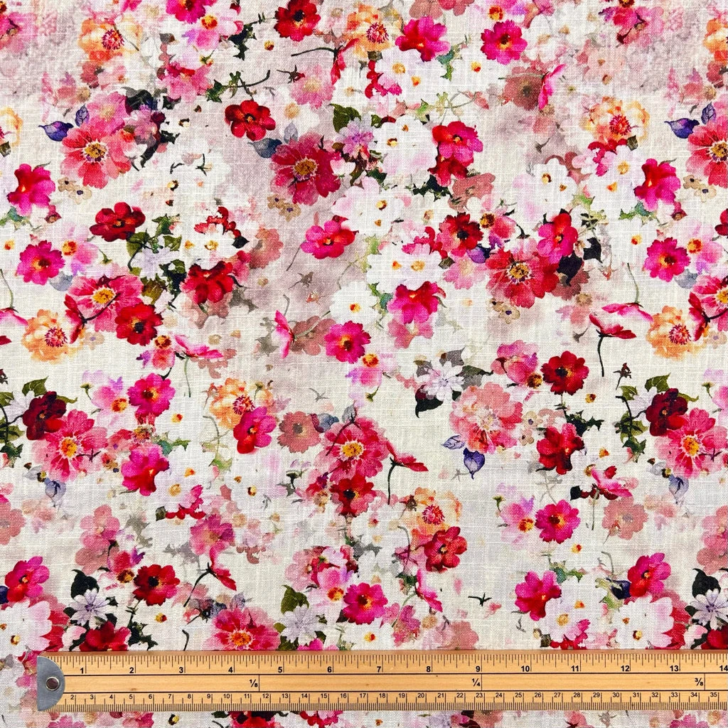 Floral Blossom Linen Viscose Fabric - Premium Summer Dress Material 2 Floral Blossom Linen Viscose Fabric - Premium Summer Dress Material - Image 2