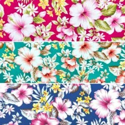 Rose & Hubble Old Rose Garden Floral Cotton Poplin Fabric
