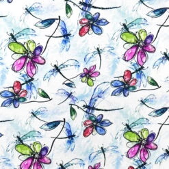 Floral Viscose Jersey Fabric Floral Flight - 4-Way Stretch Knit