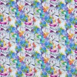 Little Johnny Colourful Feathers Double Gauze Cotton Fabric