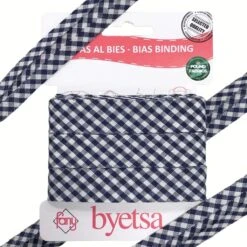 18mm Gingham Polycotton Bias Binding Tape - 5 Metre Pre-Cut Sewing Trim -Pound Fabrics Sale Store 17