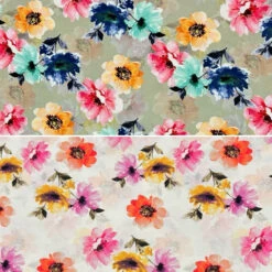 Stretch Viscose Twill Fabric - Colour Burst Digital Print for Dressmaking