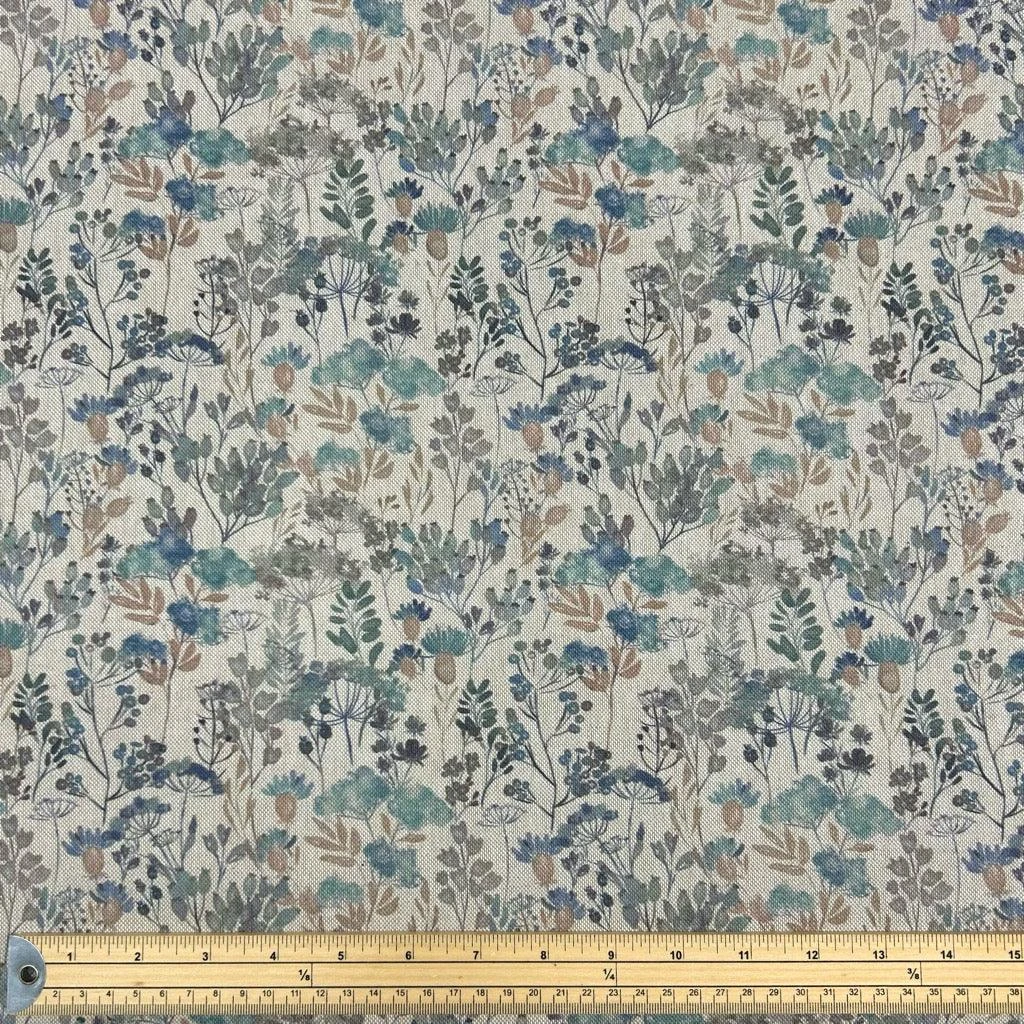 Floral Linen Look Fabric - Vintage Gardens Digital Print Polycotton 2 Floral Linen Look Fabric - Vintage Gardens Digital Print Polycotton - Image 2