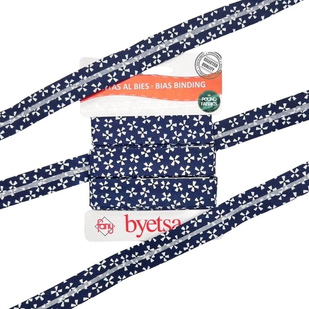 Premium Abstract Flowers Organic Cotton Bias Binding Tape - 5 Metres 2 Premium Abstract Flowers Organic Cotton Bias Binding Tape - 5 Metres - Image 2