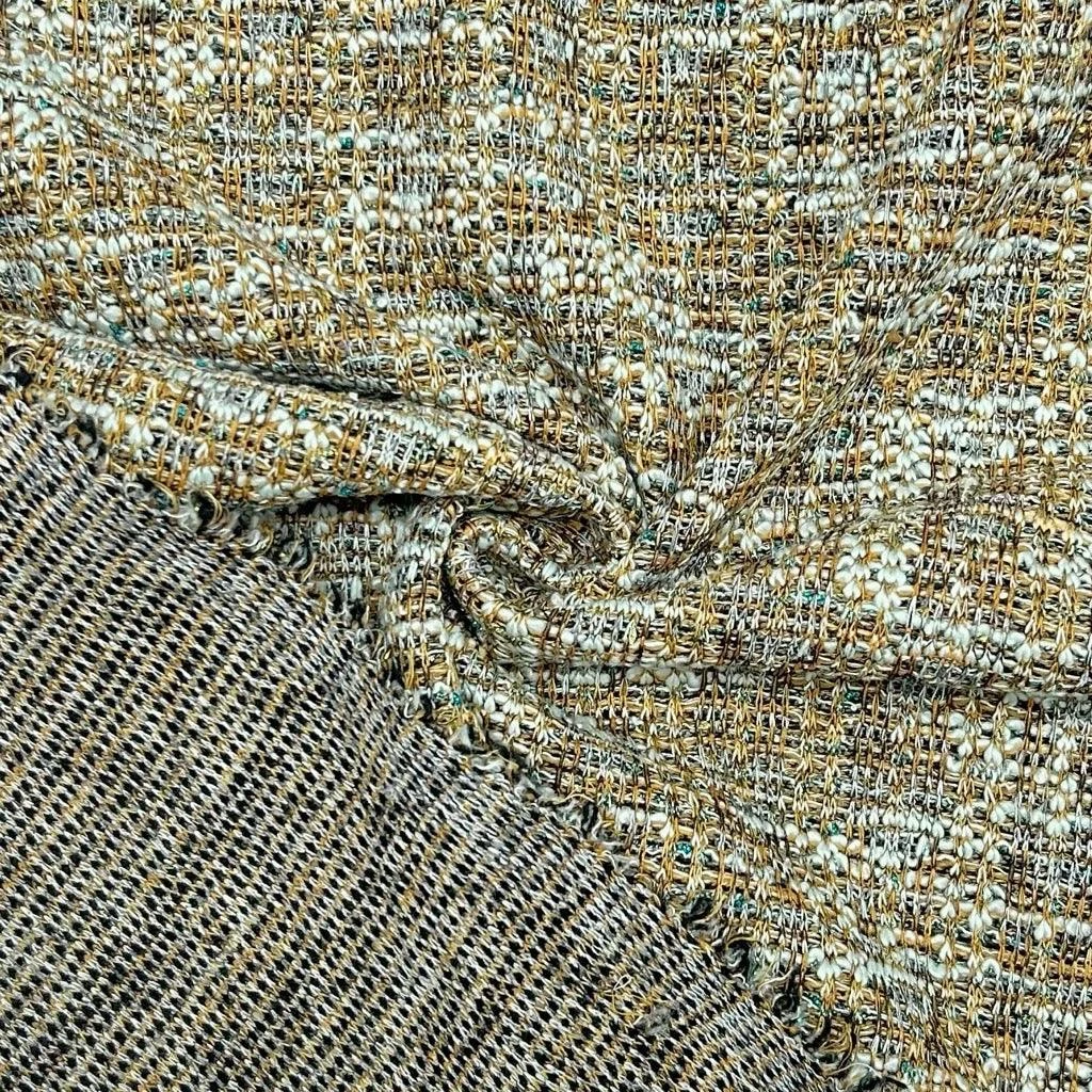 Stretch Tweed Knit Boucle Fabric with Lurex Sparkle 3 Stretch Tweed Knit Boucle Fabric with Lurex Sparkle - Image 3