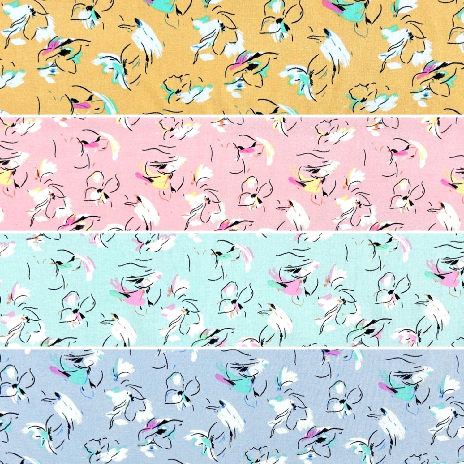 Artistic Floral Viscose Fabric - Premium Lightweight Rayon Material 1 Artistic Floral Viscose Fabric - Premium Lightweight Rayon Material