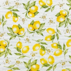 Water Resistant Outdoor Fabric with Lemon Pattern - Durable Garden Material
