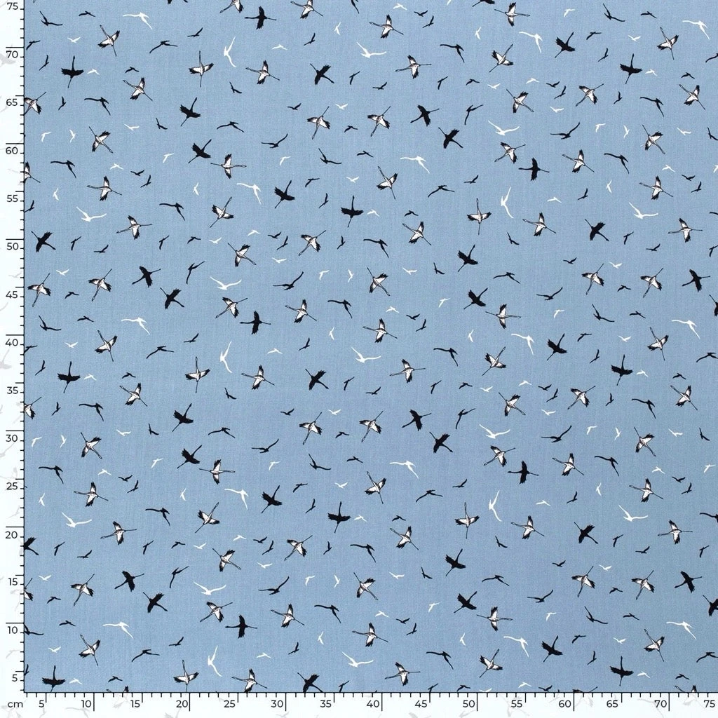 Bamboo Poplin Fabric Birds Dreams Print - Premium Oeko-Tex Material 3 Bamboo Poplin Fabric Birds Dreams Print - Premium Oeko-Tex Material - Image 3