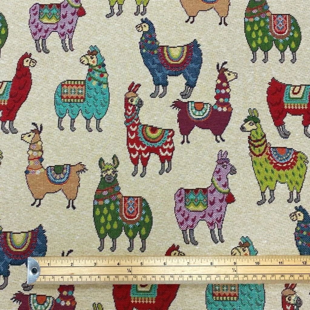 Llama Print Woven Tapestry Fabric for Upholstery and Curtains 2 Llama Print Woven Tapestry Fabric for Upholstery and Curtains - Image 2