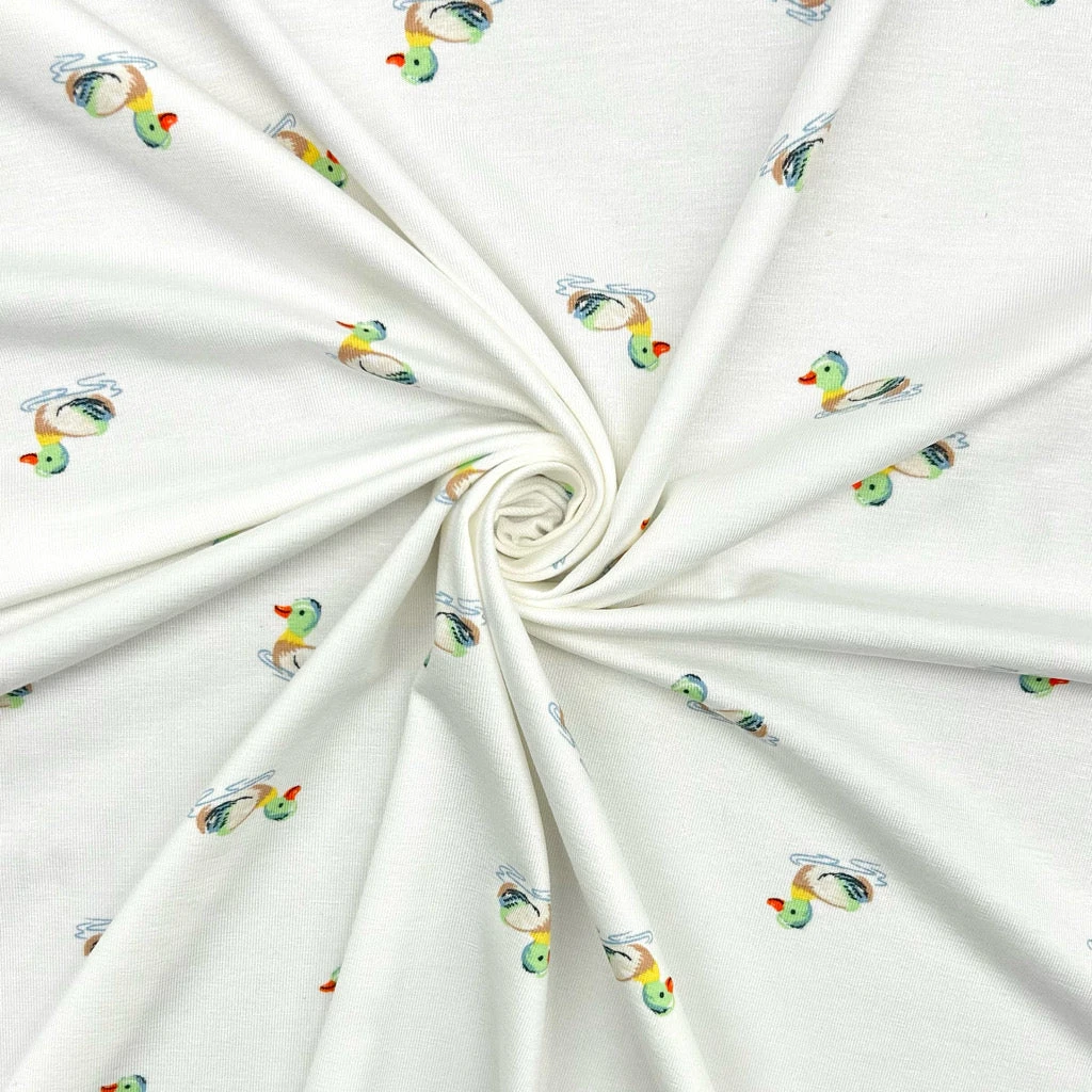 Little Quacks Bamboo Cotton Jersey Fabric - Duck Print Oeko-Tex 6 Little Quacks Bamboo Cotton Jersey Fabric - Duck Print Oeko-Tex - Image 6