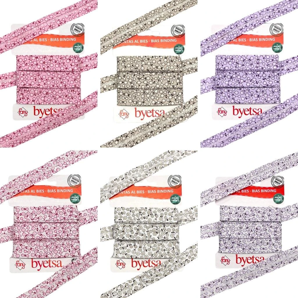 Premium Floral Organic Cotton Bias Binding Tape - 18mm Width (5 Metre Pack) 1 Premium Floral Organic Cotton Bias Binding Tape - 18mm Width (5 Metre Pack)