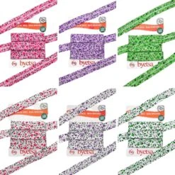 Floral Flower Garden Organic Cotton Bias Binding Tape - 18mm x 5m