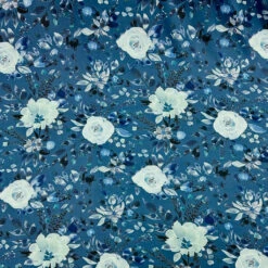 Coastal Floral Viscose Satin Fabric for Summer Dressmaking -Pound Fabrics Sale Store 25DCF234 7B7C 4369 82DF 66B7CC8A461F