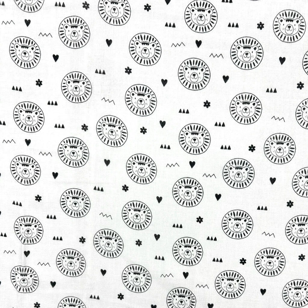 Lion Face Flat Double Gauze Fabric - Soft 100% Cotton Muslin 5 Lion Face Flat Double Gauze Fabric - Soft 100% Cotton Muslin - Image 5