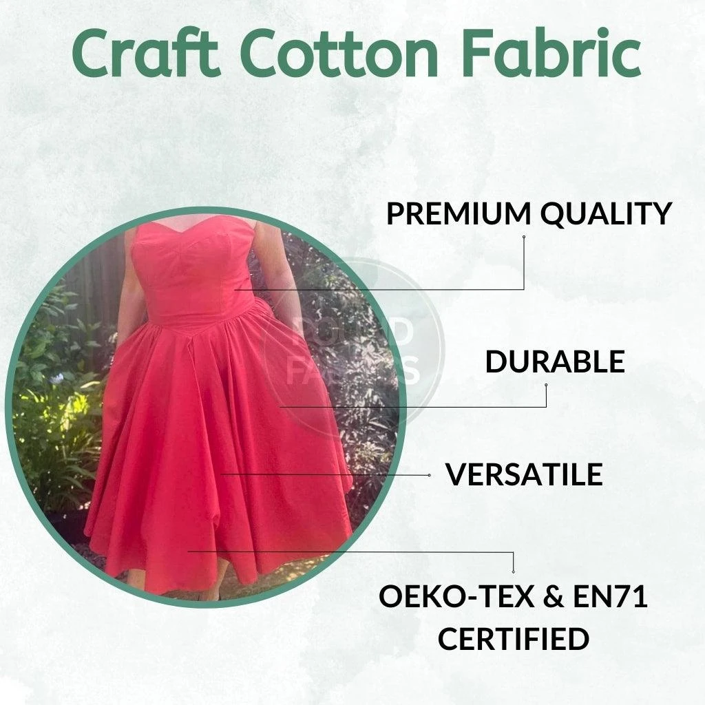 Rose & Hubble Premium 100% Plain Craft Cotton Fabric 2 Rose & Hubble Premium 100% Plain Craft Cotton Fabric - Image 2