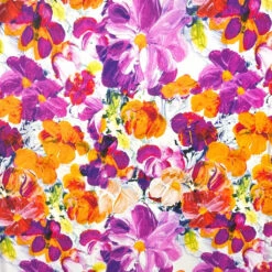 Pastel Garden Floral Viscose Jersey Fabric - Premium 220gsm Soft Stretch Material