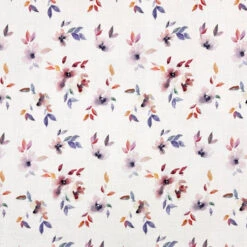 Lilac Floral Double Gauze Fabric - Soft 100% Cotton Muslin