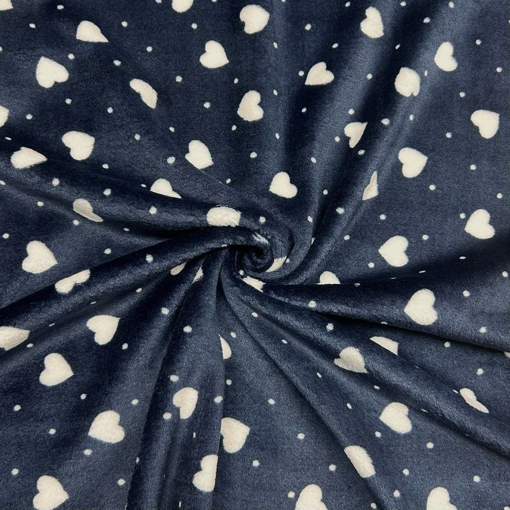 Ultra Soft Hearts and Dots Cuddle Fleece Fabric - 280gsm 8 Ultra Soft Hearts and Dots Cuddle Fleece Fabric - 280gsm - Image 8