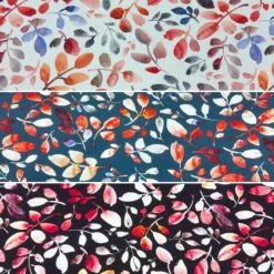 Multicoloured Leaves Viscose Challis Fabric for Summer Apparel
