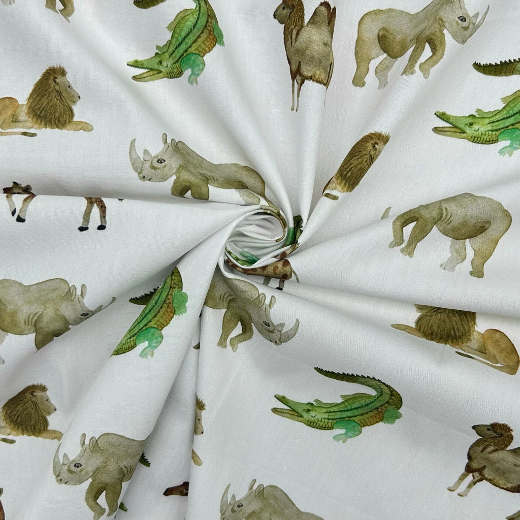 Safari Wonders Animal Print Cotton Poplin Fabric - Oeko-Tex Certified 3 Safari Wonders Animal Print Cotton Poplin Fabric - Oeko-Tex Certified - Image 3