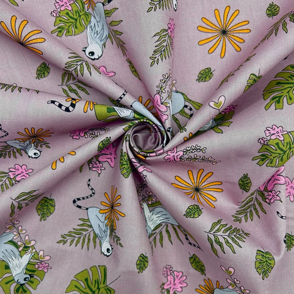 Lemur Blossom Print Cotton Poplin Fabric - Oeko-Tex Certified Dressmaking Cotton 10 Lemur Blossom Print Cotton Poplin Fabric - Oeko-Tex Certified Dressmaking Cotton - Image 10