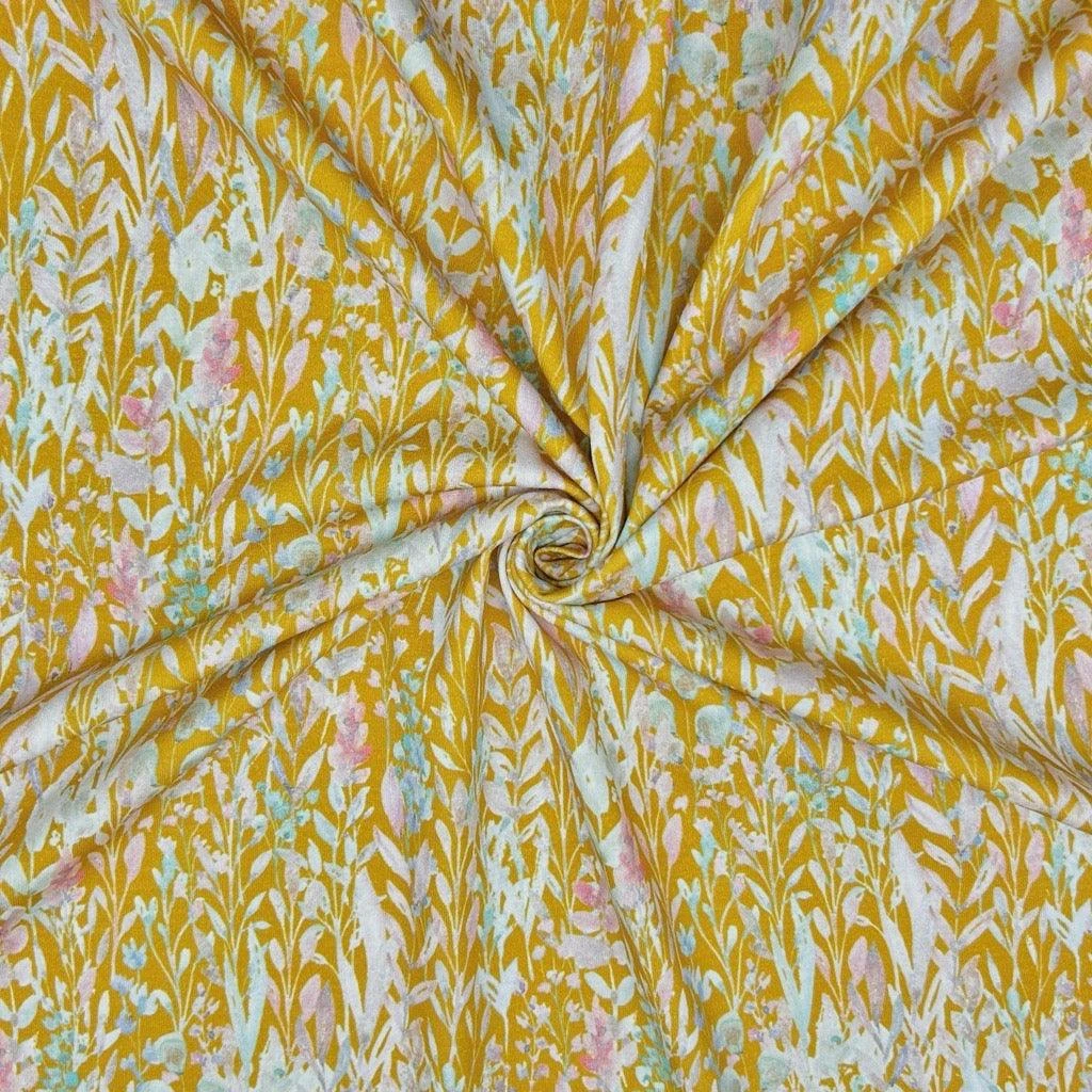 Busy Gardens Floral Cotton Jersey Fabric - 4-Way Stretch Material 6 Busy Gardens Floral Cotton Jersey Fabric - 4-Way Stretch Material - Image 6