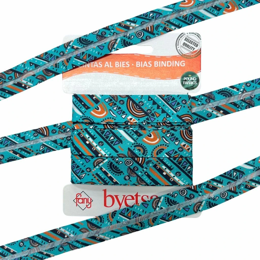 Premium Ethnic Print Cotton Bias Binding Tape - 18mm (5 Metre Roll) 4 Premium Ethnic Print Cotton Bias Binding Tape - 18mm (5 Metre Roll) - Image 4