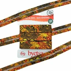 Premium Ethnic Print Cotton Bias Binding Tape - 18mm (5 Metre Roll) 14 Premium Ethnic Print Cotton Bias Binding Tape - 18mm (5 Metre Roll) -Pound Fabrics Sale Store 304
