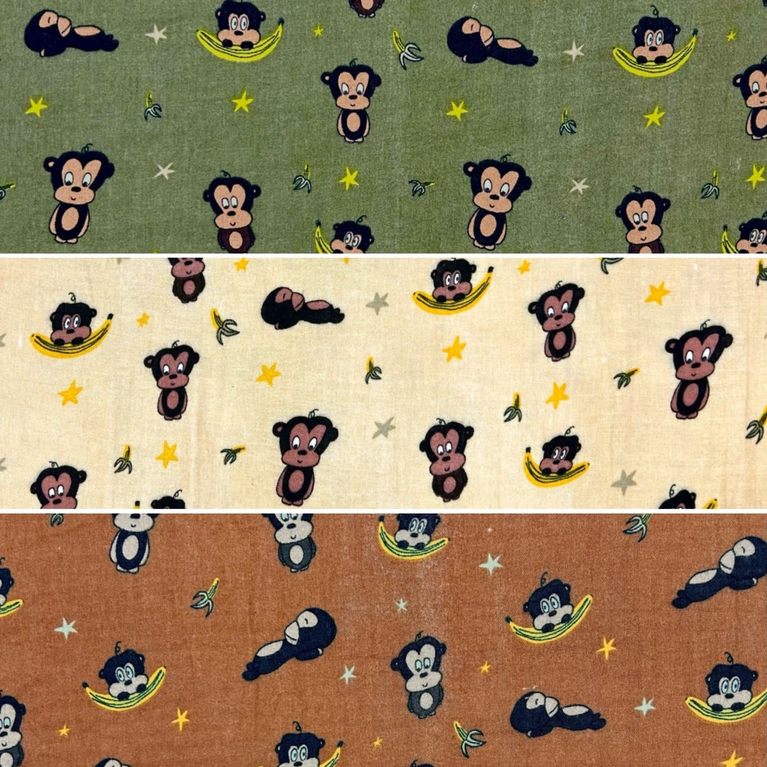 Monkey Print Double Gauze 100% Cotton Fabric for Baby & Apparel 1 Monkey Print Double Gauze 100% Cotton Fabric for Baby & Apparel